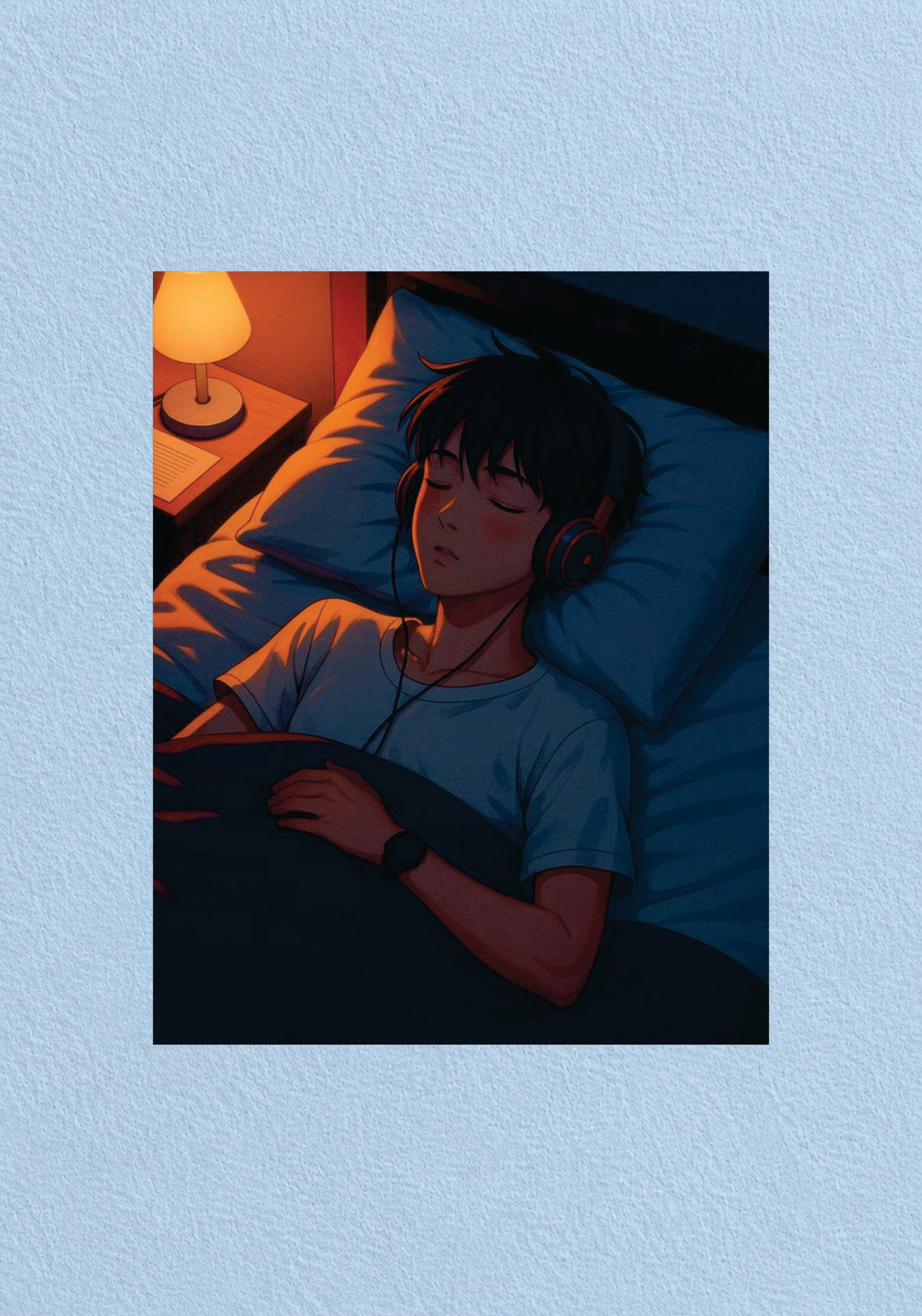 Sleeping Anime Boy Warm Night Illustration Poster – POSTERDRIP