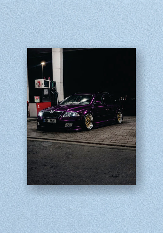 Purple Volkswagen Modified Car Night Poster – POSTERDRIP