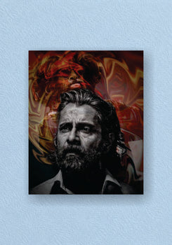 Fiery Bearded Warrior Cinematic Portrait Poster – POSTERDRIP