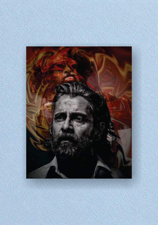 Fiery Bearded Warrior Cinematic Portrait Poster – POSTERDRIP