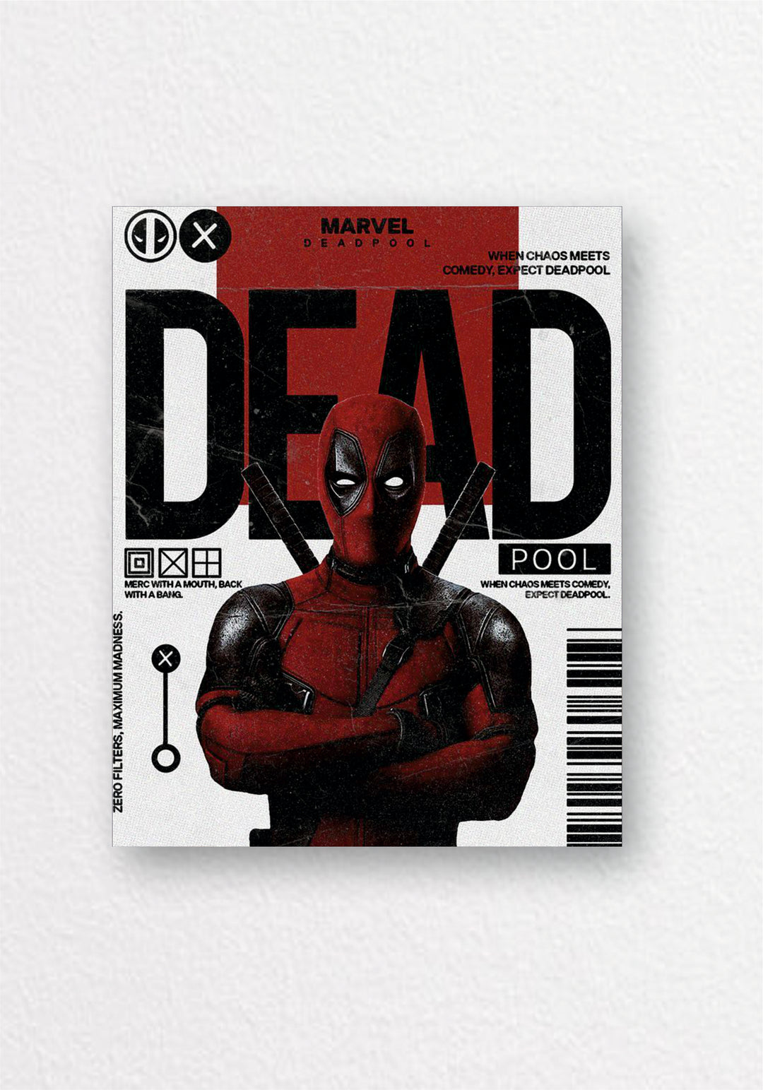 Deadpool Marvel Poster | Superhero Wall Art
