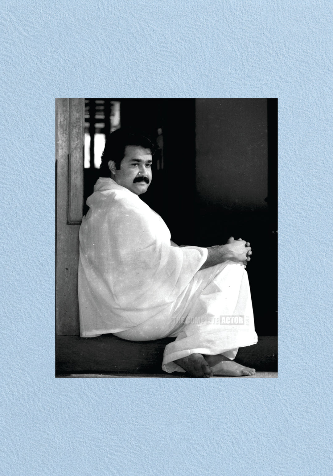 Mohanlal Traditional White Mundu Black and White Portrait Poster – POSTERDRIP