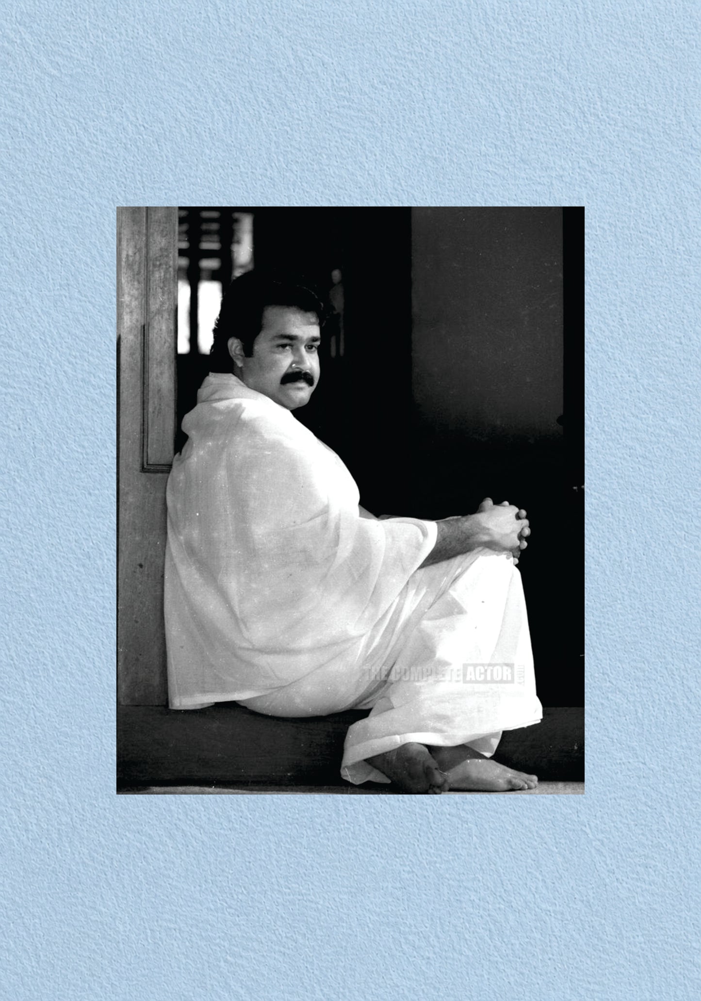 Mohanlal Traditional White Mundu Black and White Portrait Poster – POSTERDRIP