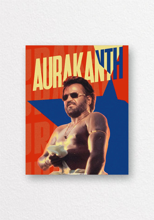 Aurakanth Rajinikanth Pop Art Poster | Tamil Cinema Wall Art