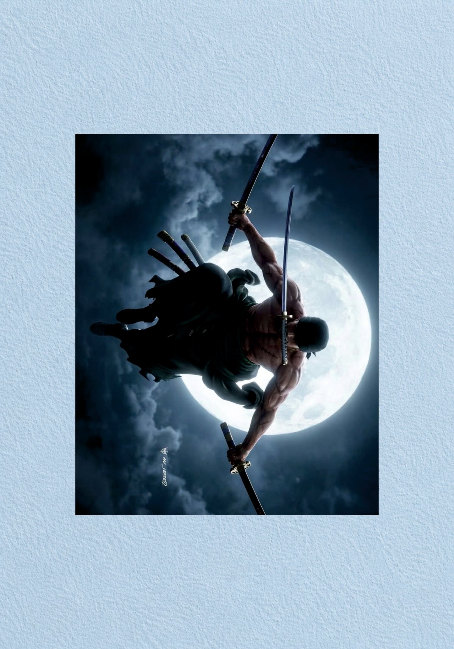 Swordsman Under The Moon Poster | Anime Wall Art