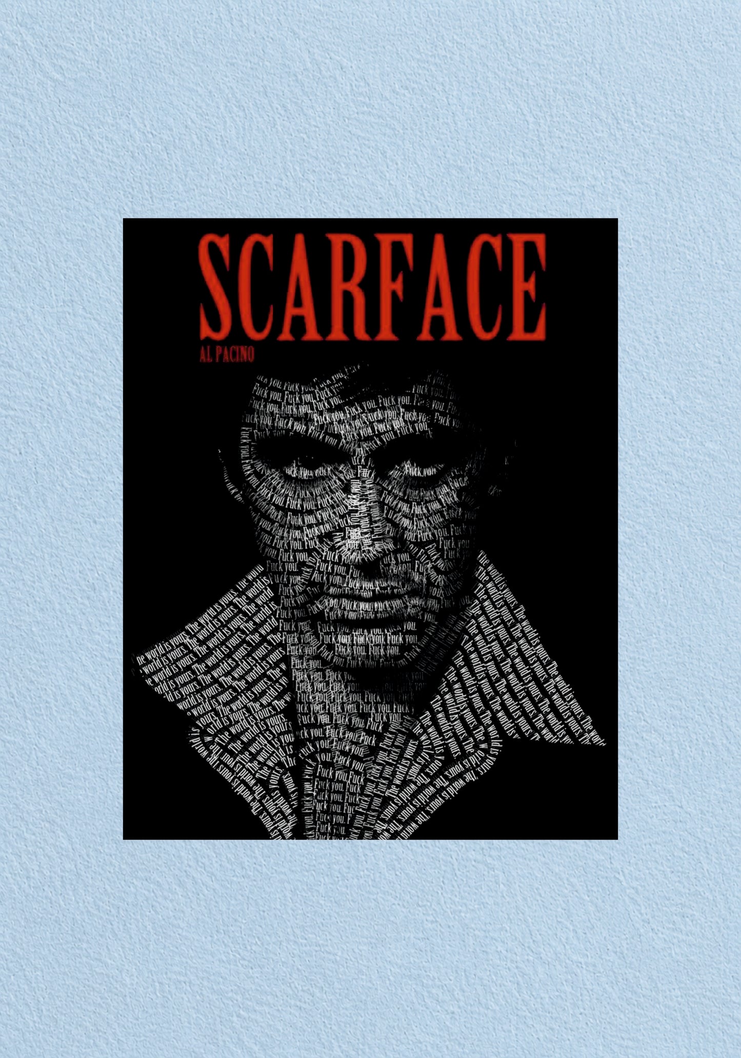 Scarface Typography Face Poster | Hollywood Wall Poster
