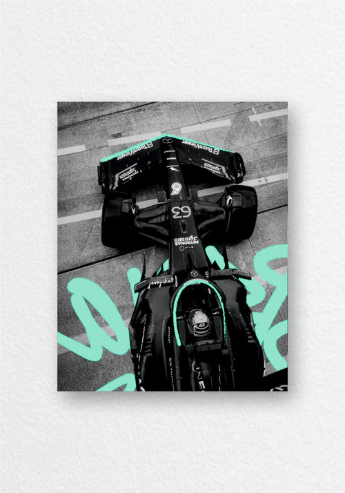 F1 Car Top View Graffiti Poster | Formula 1 Wall Art