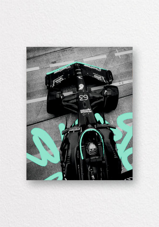 F1 Car Top View Graffiti Poster | Formula 1 Wall Art