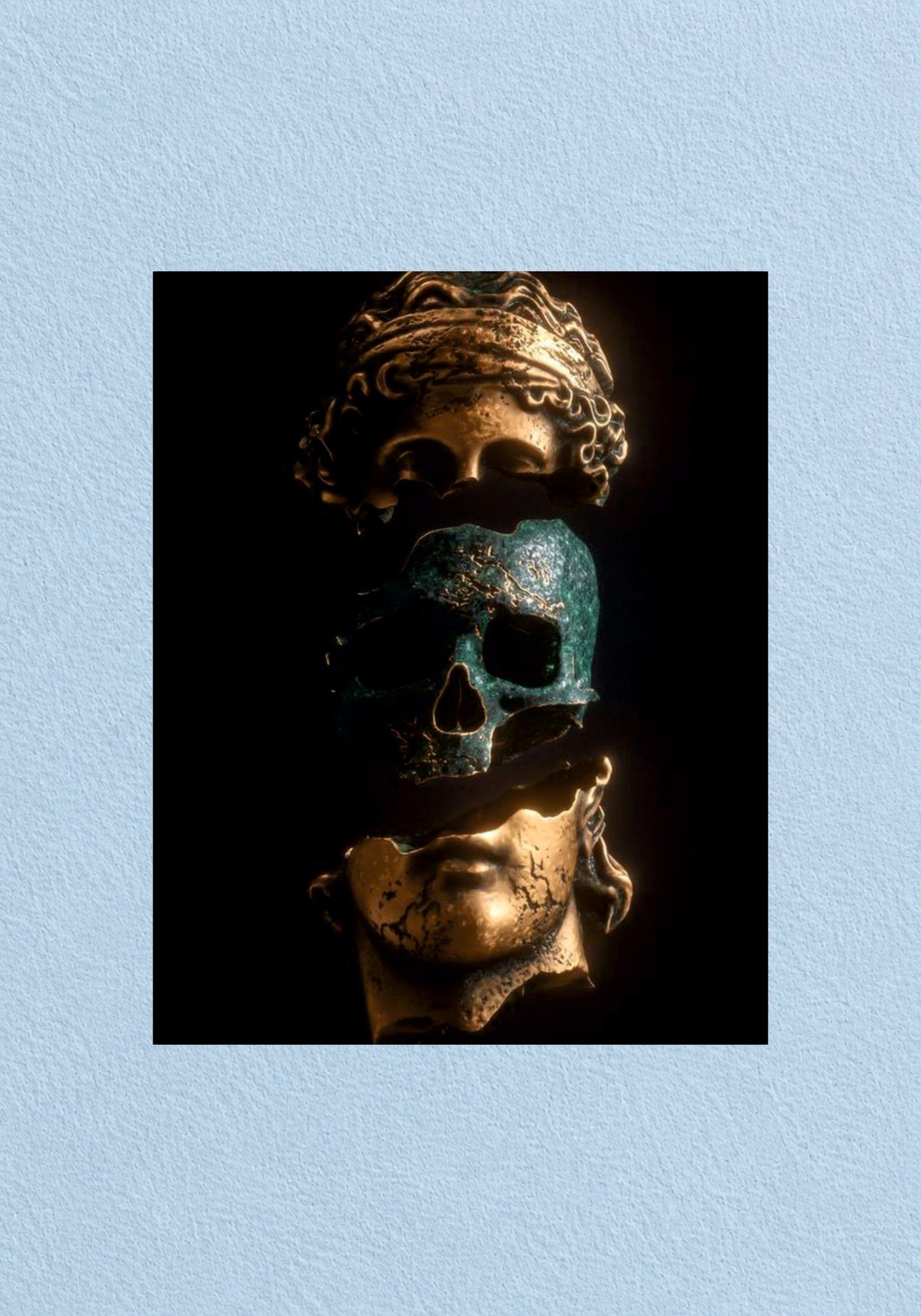 Fractured Statue Skull Poster | Aesthetic Wall Poster