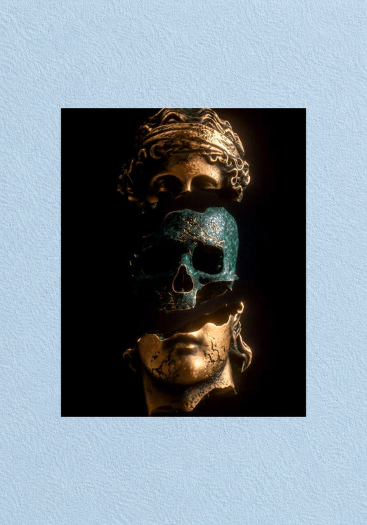 Fractured Statue Skull Poster | Aesthetic Wall Poster