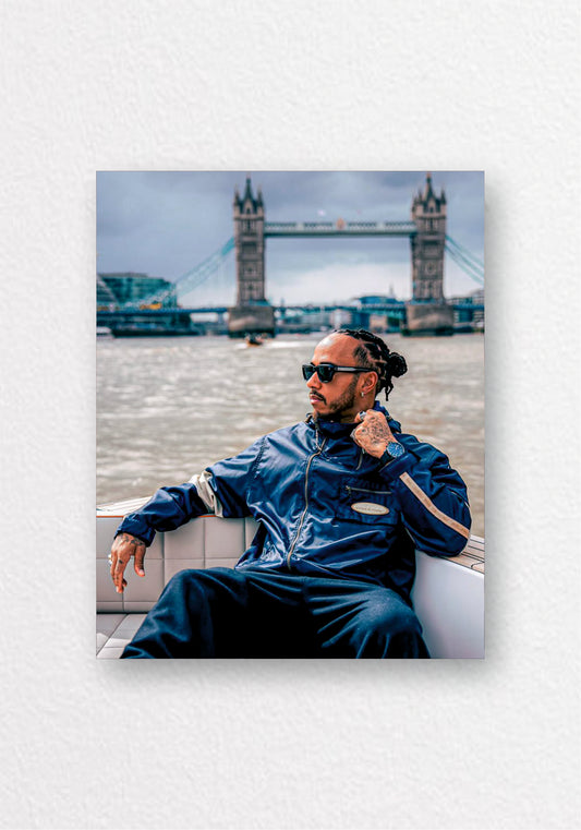 Lewis Hamilton | F1 Driver Riverside Candid Poster | Formula 1 Lifestyle Wall Art