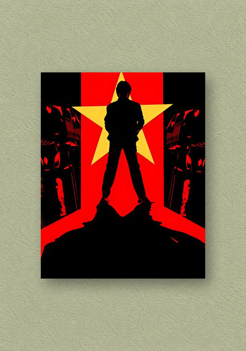 Super Star RajiniKanth Red Star Silhouette Poster – POSTERDRIP