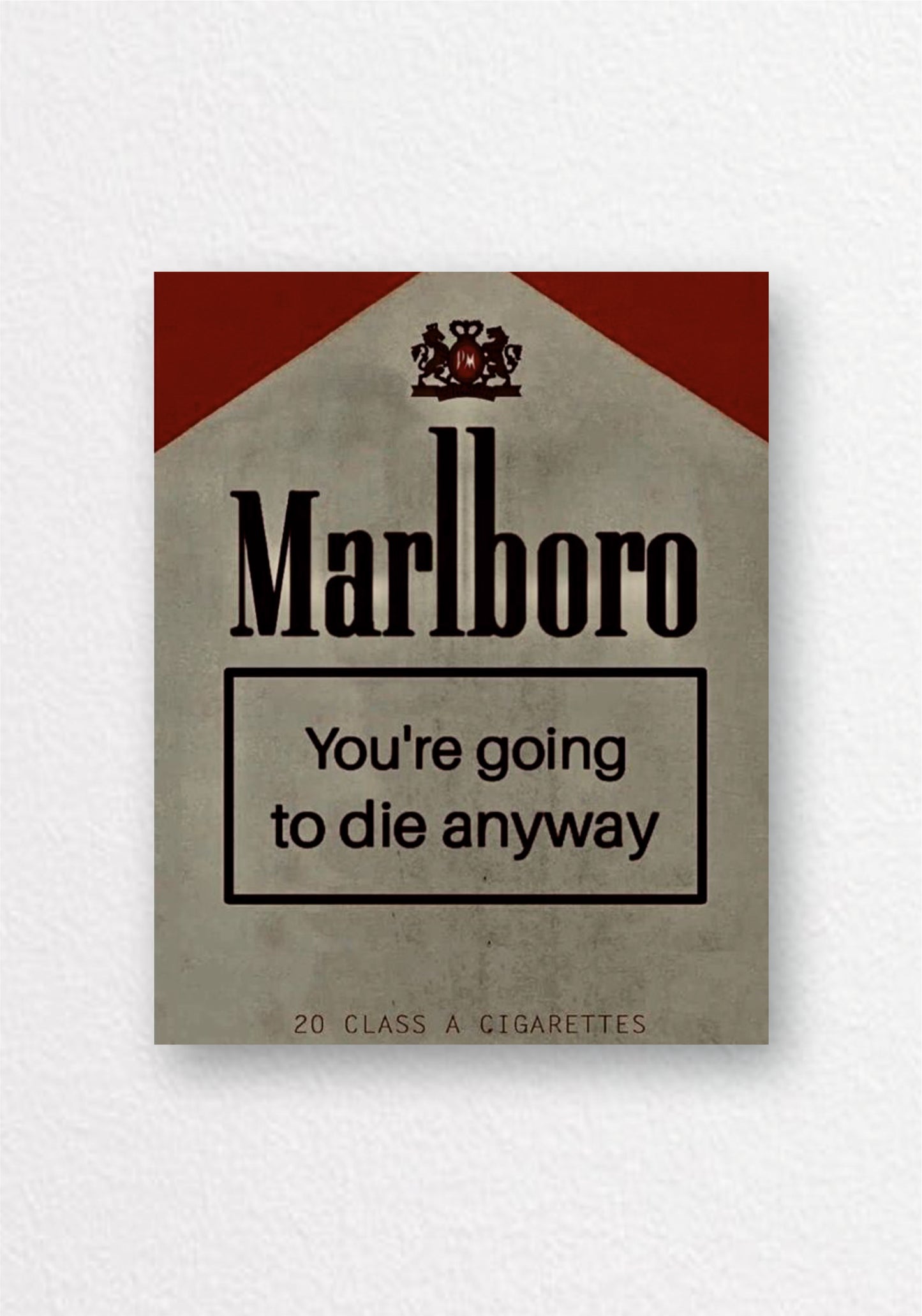 Vintage Cigarette Pack Parody Poster | Retro Aesthetic Wall Art