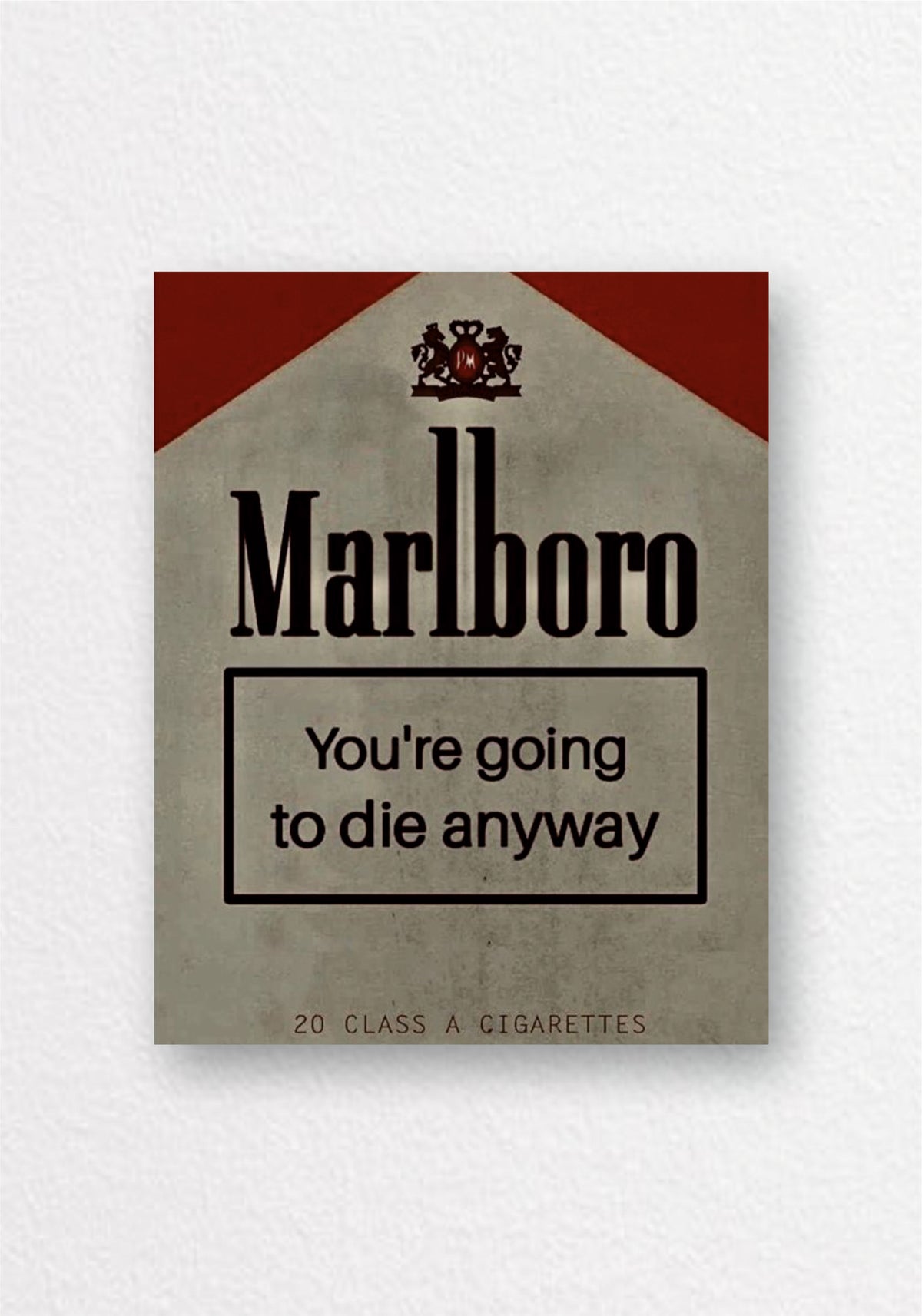 Vintage Cigarette Pack Parody Poster | Retro Aesthetic Wall Art
