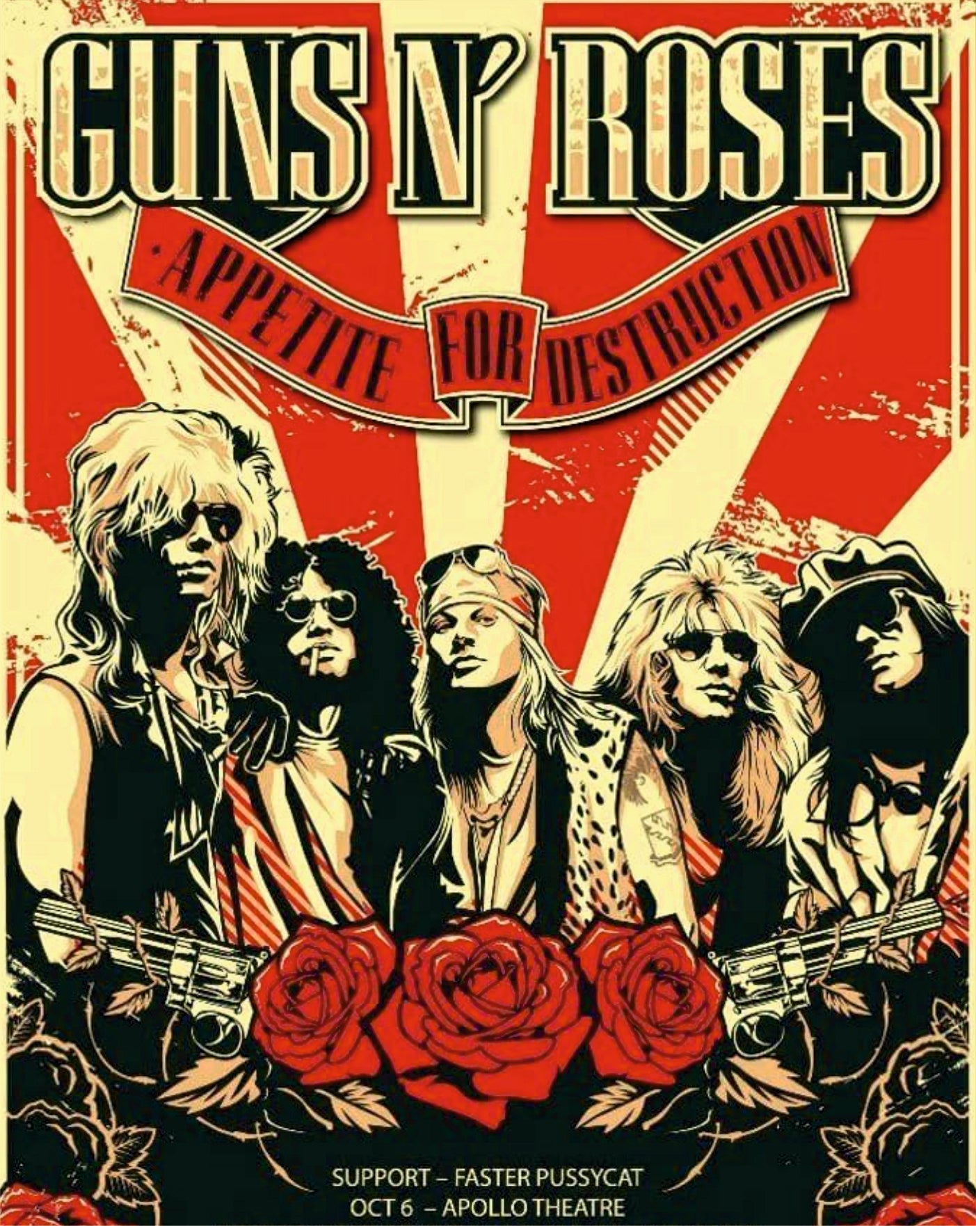 Guns N' Roses Concert Poster | Classic Rock Band Wall Art