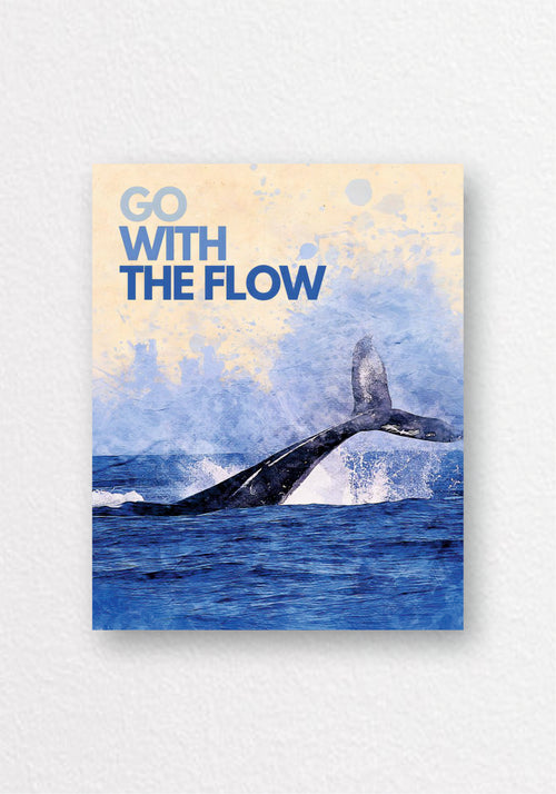 Go With The Flow Whale Poster | Ocean Aesthetic Wall Art