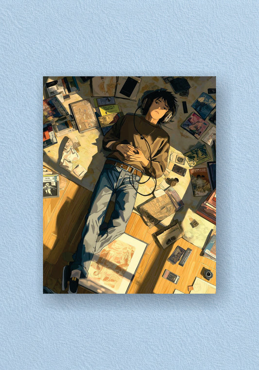 Anime Room Floor Aesthetic Poster