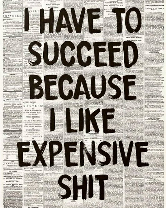I Have To Succeed Newspaper Typography Poster | Motivational Wall Art