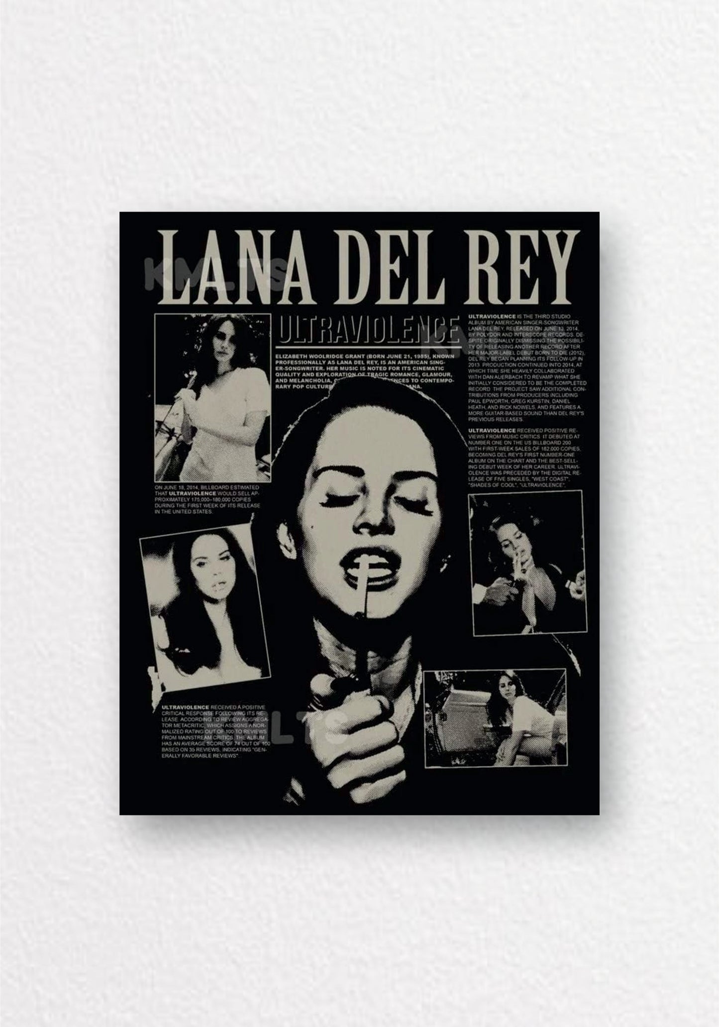 Lana Del Rey Ultraviolence Collage Poster | Music Aesthetic Wall Art