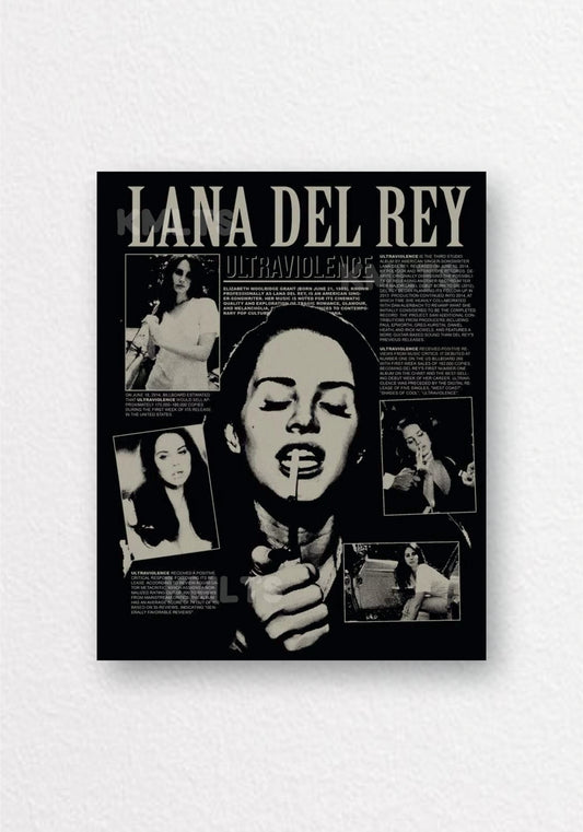 Lana Del Rey Ultraviolence Collage Poster | Music Aesthetic Wall Art