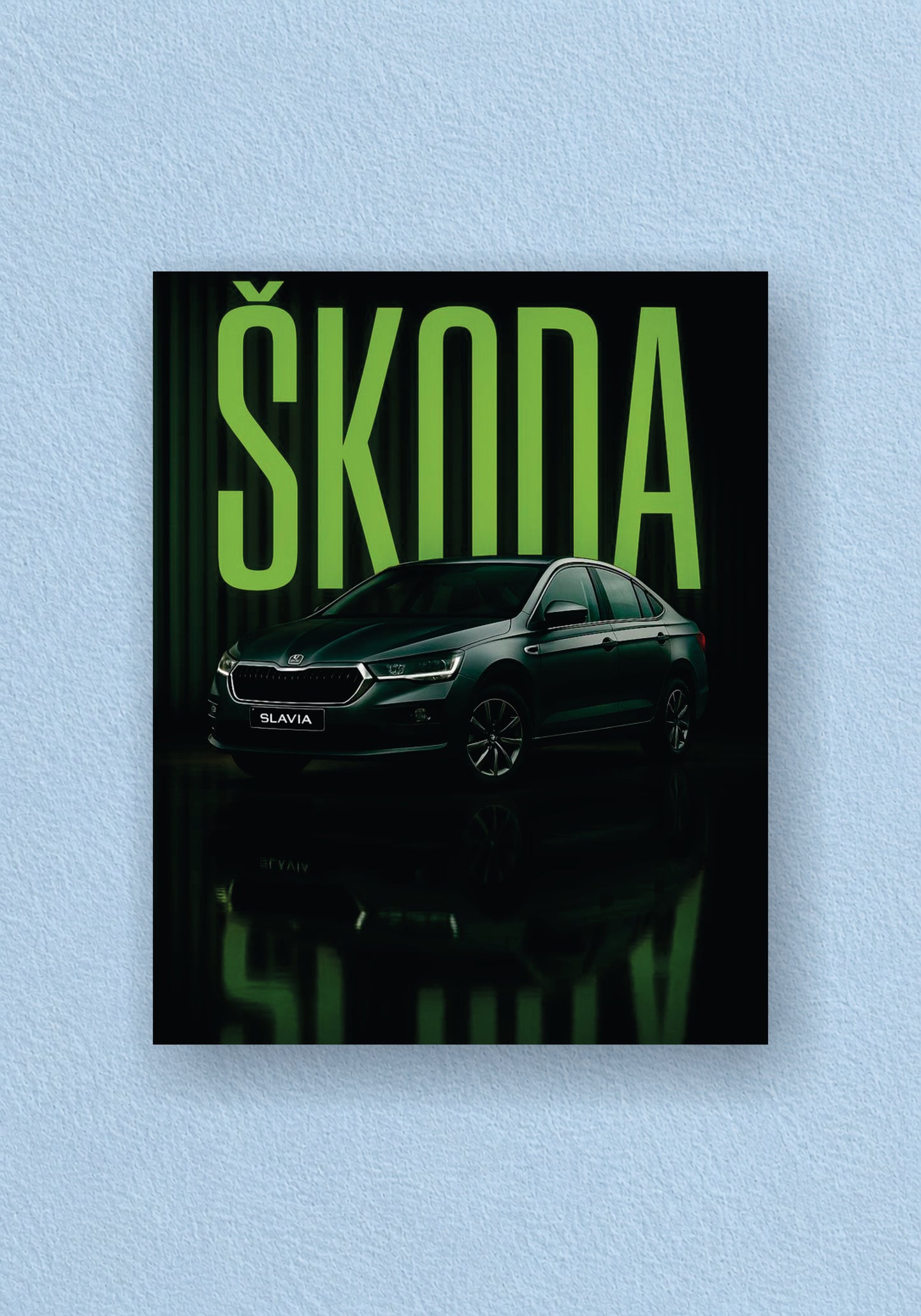 Skoda Bold Green Name Poster