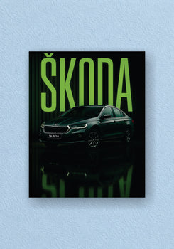 Skoda Bold Green Name Poster