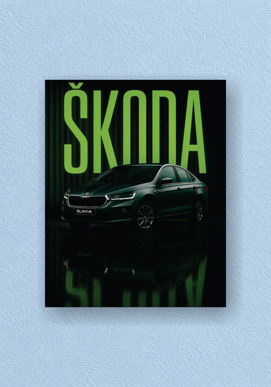 Skoda Bold Green Name Poster