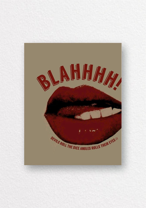 Blahhhh Lips Typography Poster | Bold Aesthetic Wall Art
