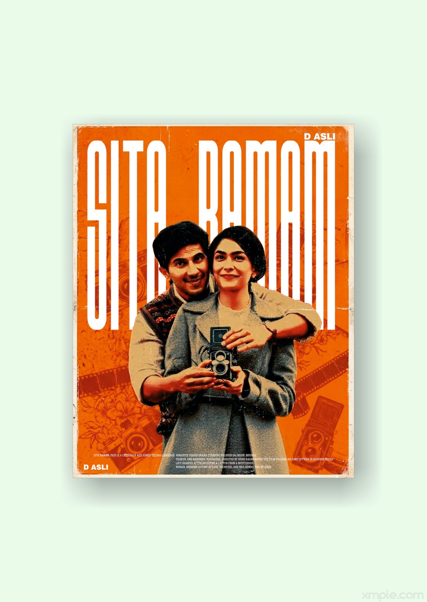 Sita Ramam Vintage Romance Movie Poster