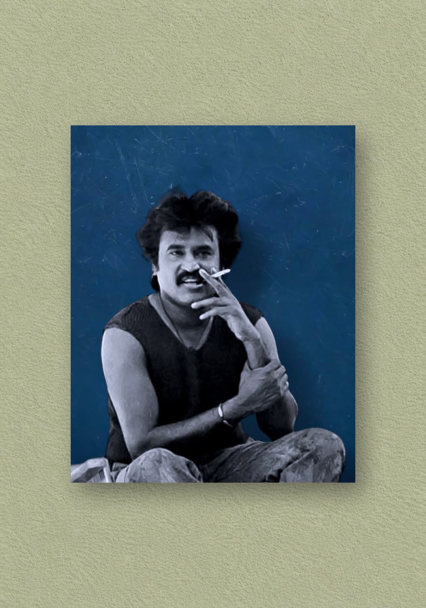 Super Star Rajinikanth Blue Backdrop Smoking Candid Poster – POSTERDRIP
