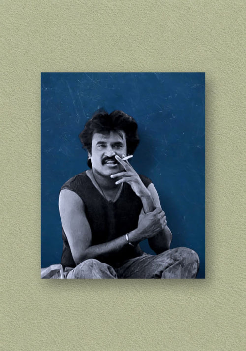 Super Star Rajinikanth Blue Backdrop Smoking Candid Poster – POSTERDRIP