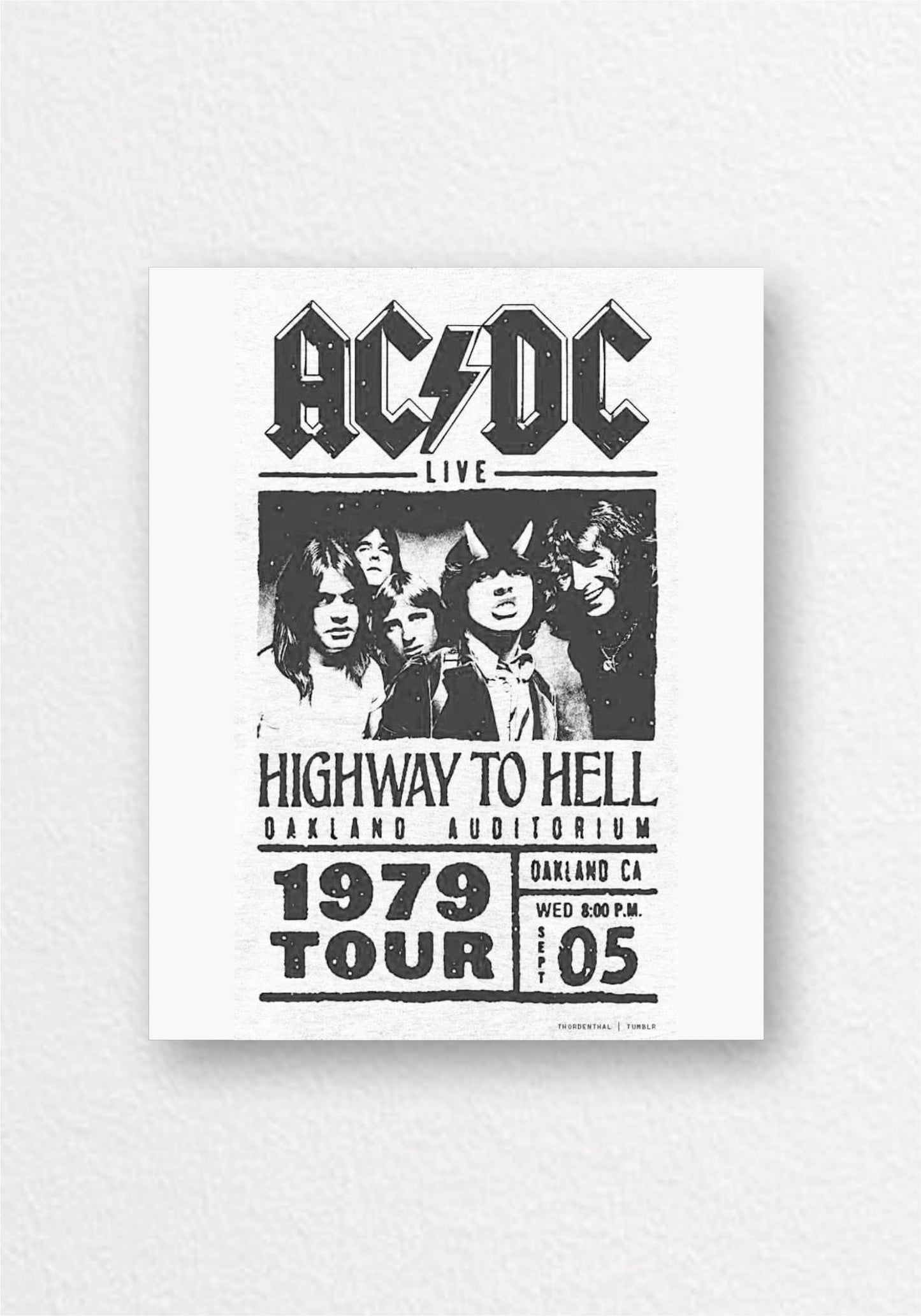 AC/DC Highway To Hell Concert Poster | Classic Rock Wall Art
