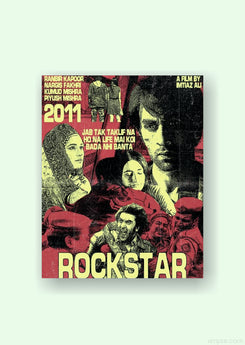 Rockstar Retro Comic Collage Movie Poster.