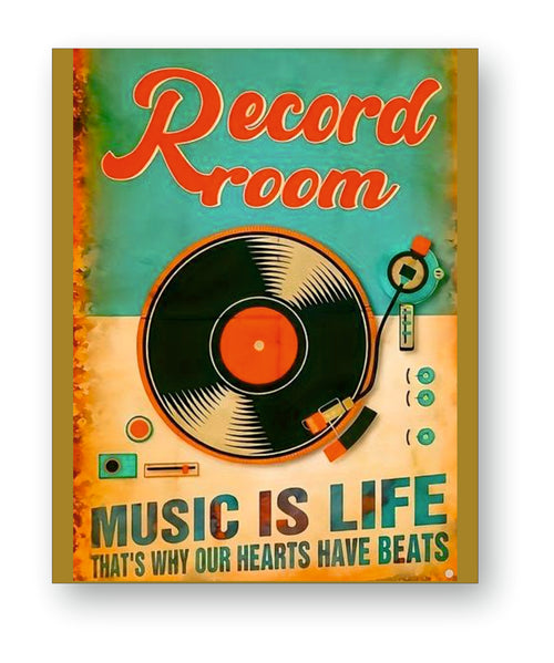 Record Room Music Is Life Poster | Retro Music Aesthetic Wall Art