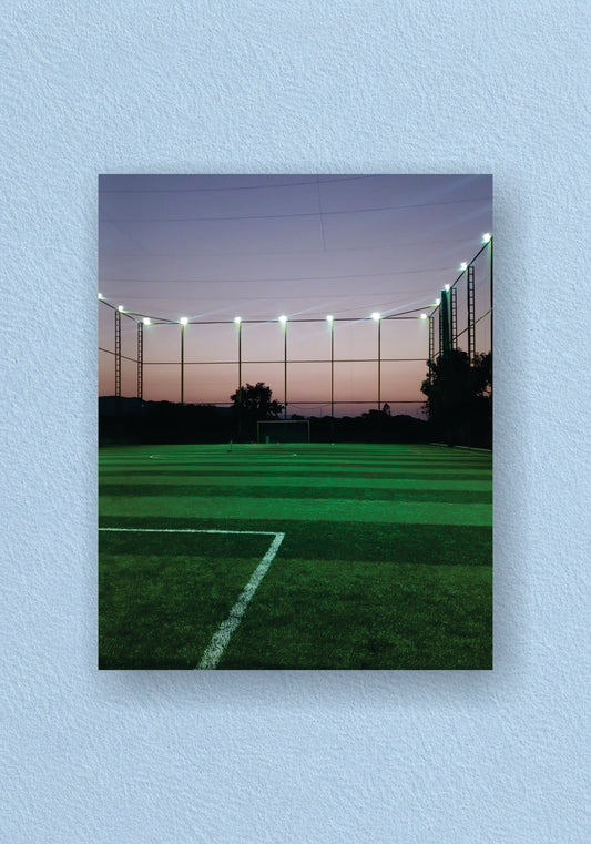 Football Pitch Aerial Night Poster