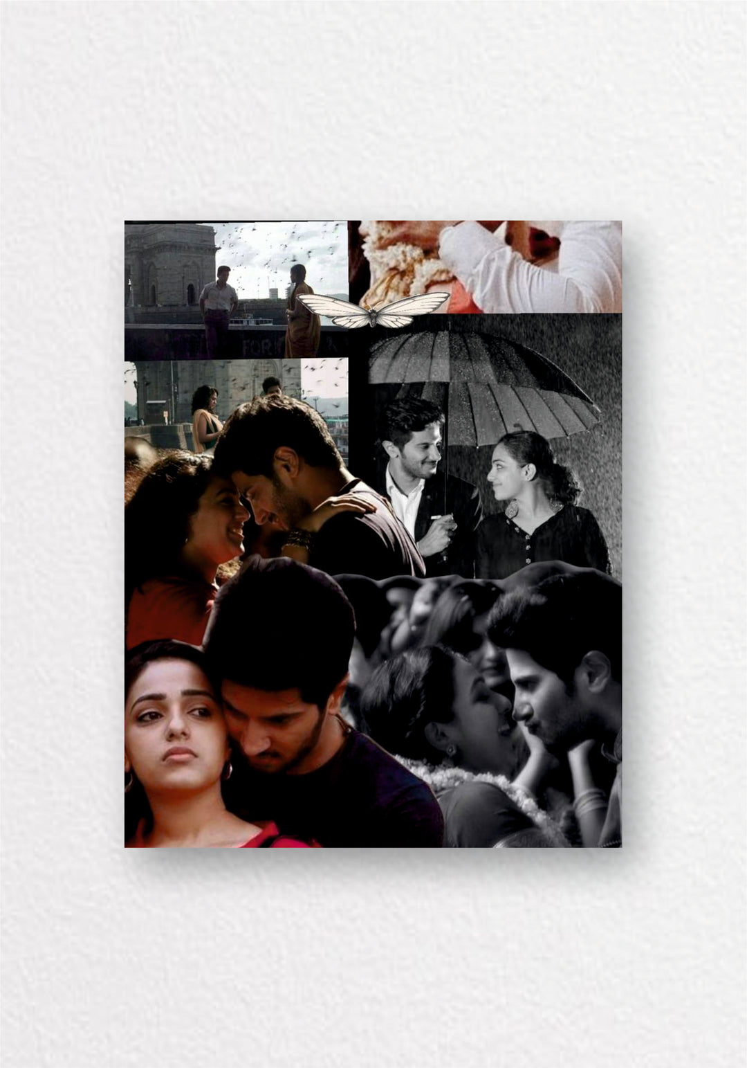 Ok Kanamani | Romantic Movie Moments Collage Poster | Aesthetic Wall Art