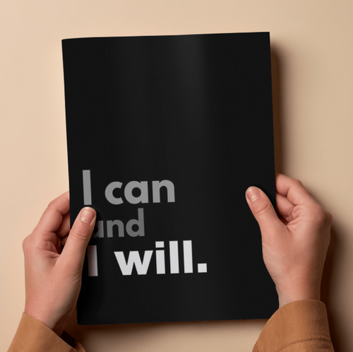 I Can and I Will Bold Minimal Motivational Poster
