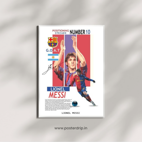 Lionel Messi GOAT Barcelona Career Infographic Poster