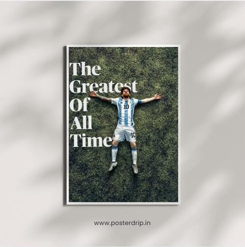 Messi The Greatest of All Time Argentina Grass Poster