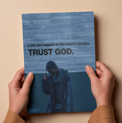 Trust God Blue Sky Spiritual Motivational Poster