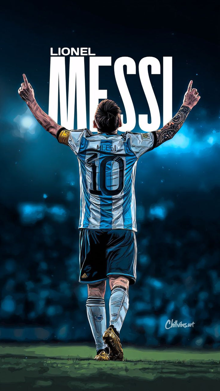 Lionel Messi #10 Argentina stadium celebration football poster India – PosterDrip