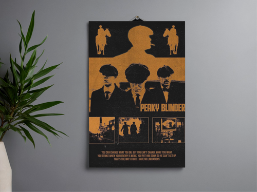 Peaky Blinders Shelby Brothers Tommy Orange Grunge Poster