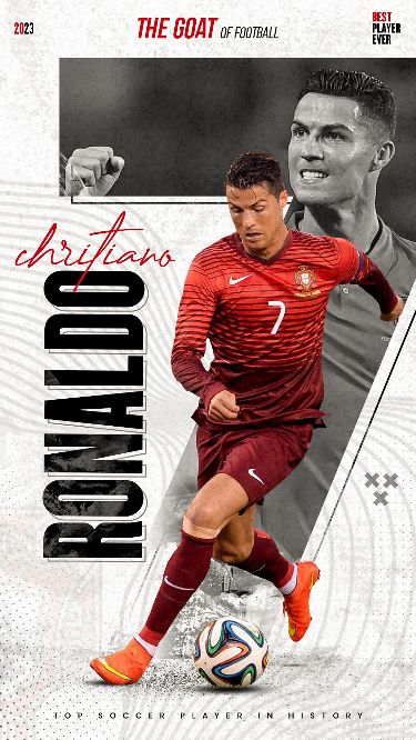 Cristiano Ronaldo Portugal The GOAT of Football Magazine Poster