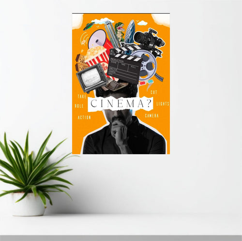 Cinema Cinema Movie Art Poster | Retro Film Collage Wall Art