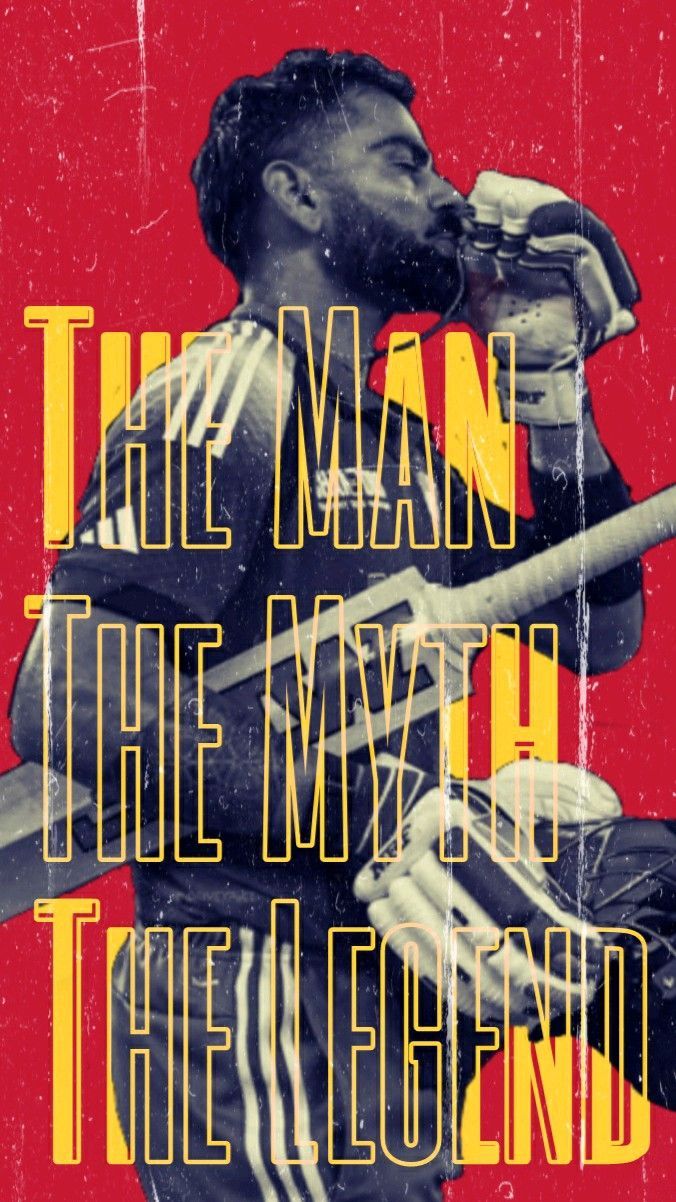 Virat Kohli Man Myth Legend vintage red cricket poster India – PosterDrip