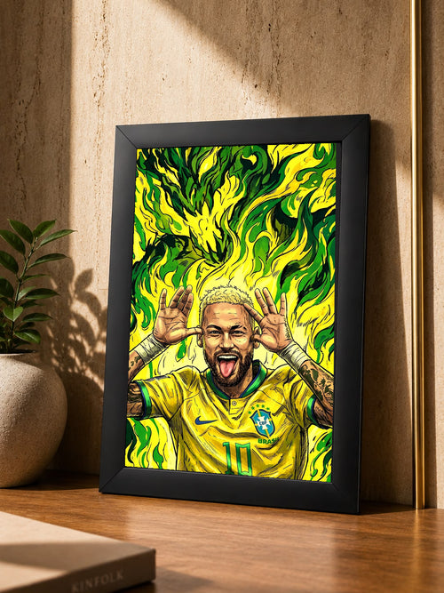Neymar Jr. – Vibrant Brazil Graphic Frame
